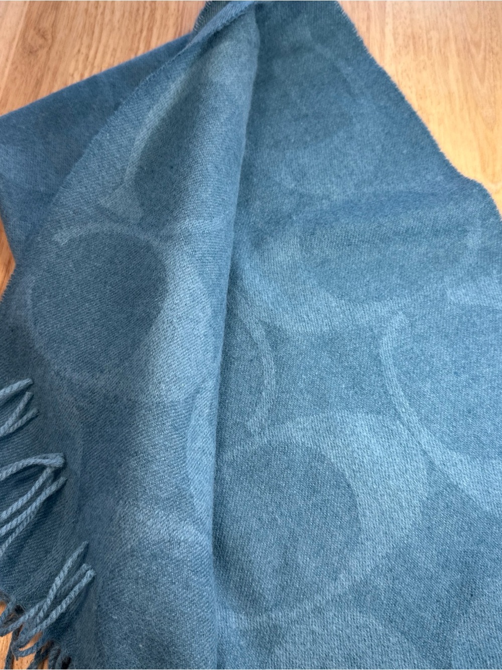 Coach Signature C Muffler scarf in a dark teal - Picture 3 of 4